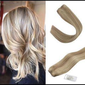 Blonde Human Hair Ponytail extensions.